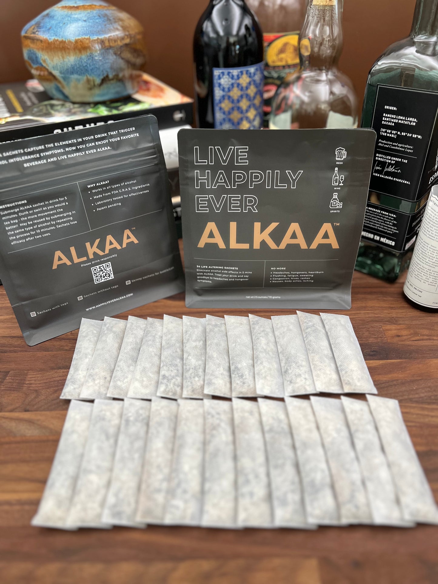 ALKAA Skinny Sachets - For Beer Bottles and Cans (Pouches of 12 or 24)